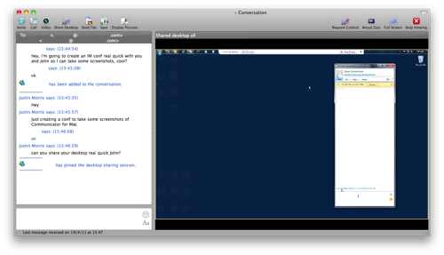 Communicator for Mac Desktop Sharing