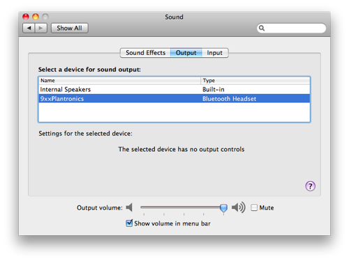 Audio output OSX