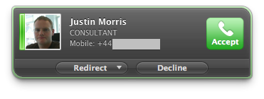 Lync for Mac 2011 - Incoming call toast Lync for Mac 2011 - Incoming call toast