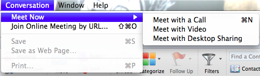 Lync for Mac 2011 - Meet Now